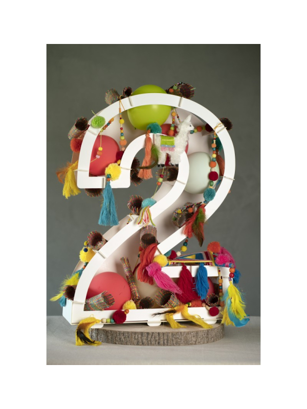 Structure chiffre à garnir en carton recyclable – Décoration anniversaire & vitrine- chiffre 2