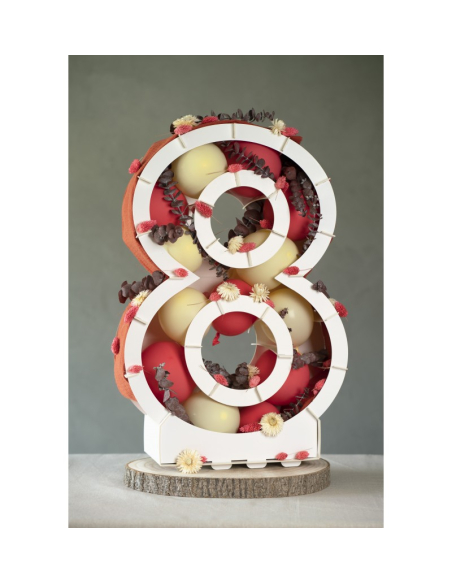 Structure chiffre à garnir en carton recyclable – Décoration anniversaire & vitrine- chiffre 8