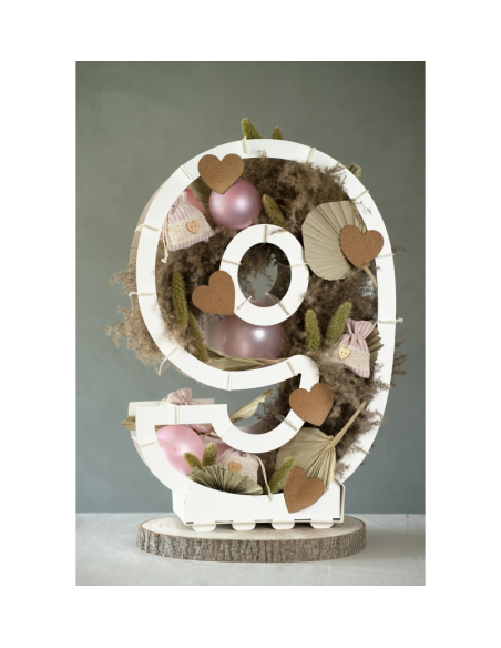 Structure chiffre à garnir en carton recyclable – Décoration anniversaire & vitrine (0 à 9)