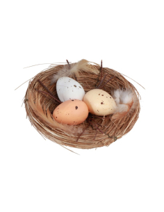 Panier décoratif avec œufs & branches – Esprit naturel Pâques 2