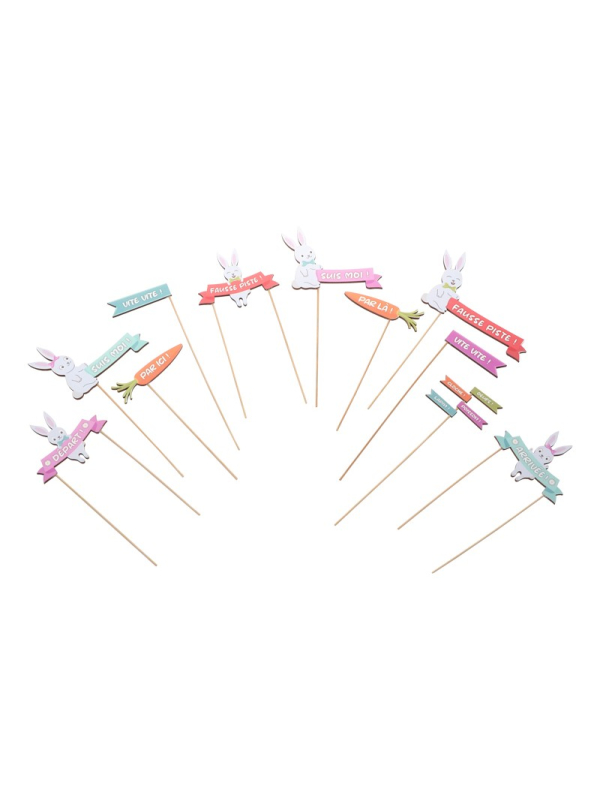 Kit jeu de piste Pâques luxe en bois – 11 panneaux XXL pour chasse aux œufs
