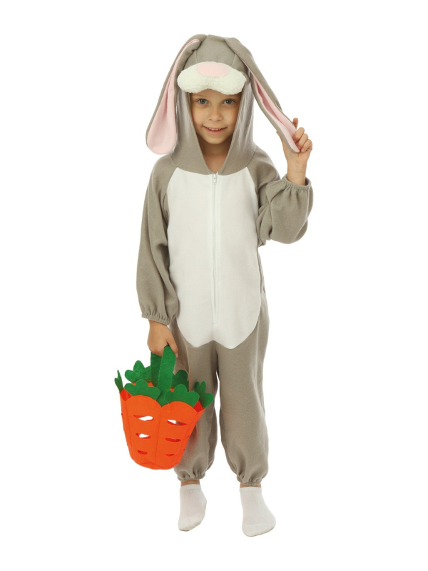 Déguisement de Lapin de Pâques Enfant avec Panier Carotte – Chasse aux Œufs Rigolote
