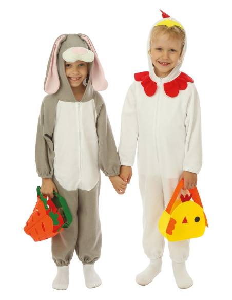 Déguisement de Poussin de Pâques Enfant avec Panier – Chasse aux Œufs Festive