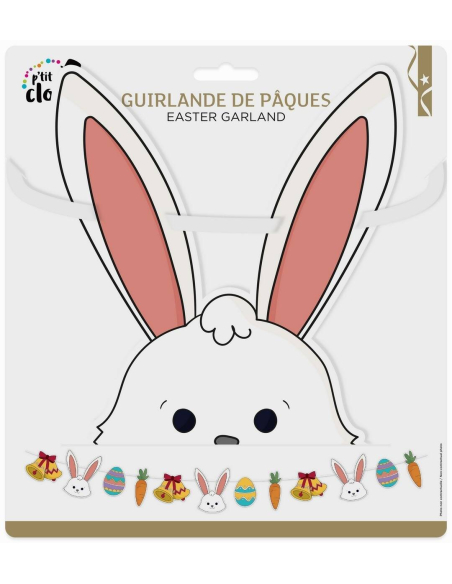 Guirlande de Pâques 3,60 m – Décoration Festive Lapin, Œufs & Carottes