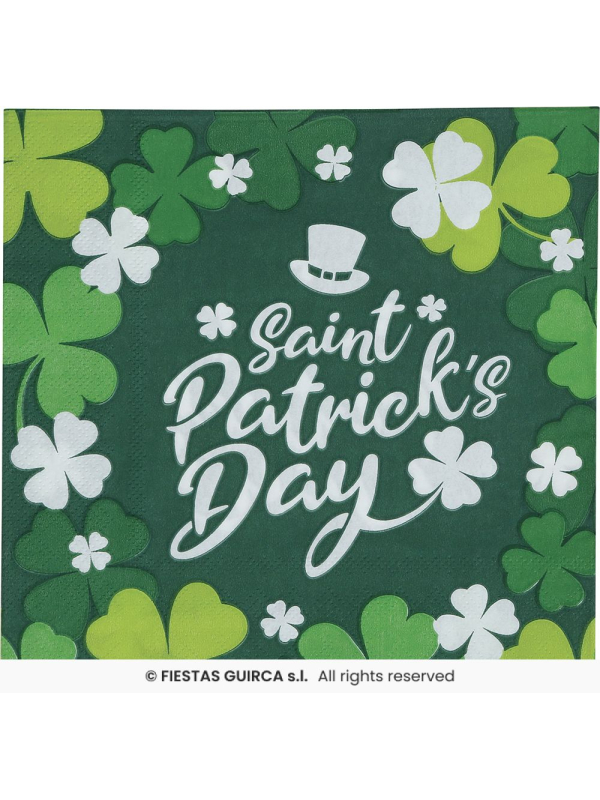Sachet de 12 Serviettes Saint-Patrick – Décoration de Table Verte & Festiv