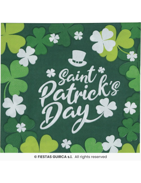 Sachet de 12 Serviettes Saint-Patrick – Décoration de Table Verte & Festiv