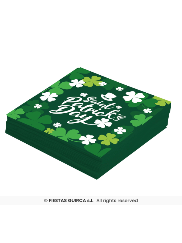 Sachet de 12 Serviettes Saint-Patrick – Décoration de Table Verte & Festiv