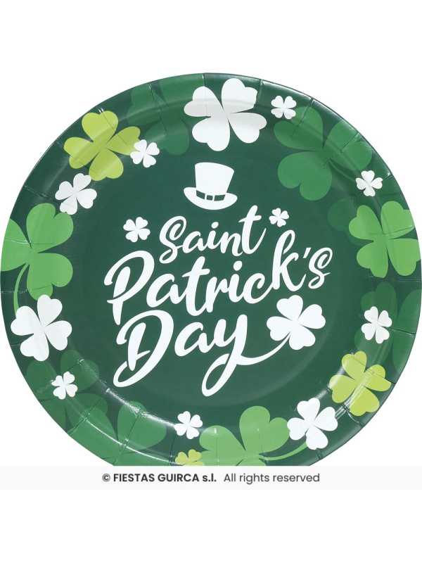 Sachet de 6 assiettes Saint-Patrick – 23 cm