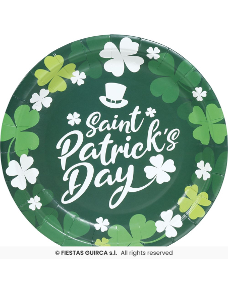 Sachet de 6 assiettes Saint-Patrick – 23 cm