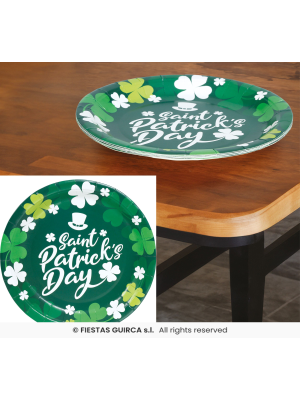 Sachet de 6 assiettes Saint-Patrick – 23 cm