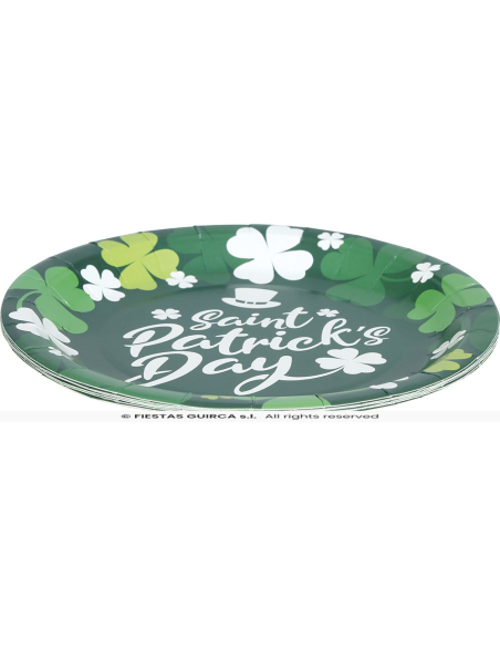 Sachet de 6 assiettes Saint-Patrick – 23 cm