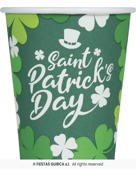 Gobelets Saint-Patrick 240 ml – Lot de 6 gobelets festifs pour bar et pub