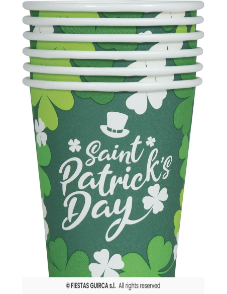 Gobelets Saint-Patrick 240 ml – Lot de 6 gobelets festifs pour bar et pub