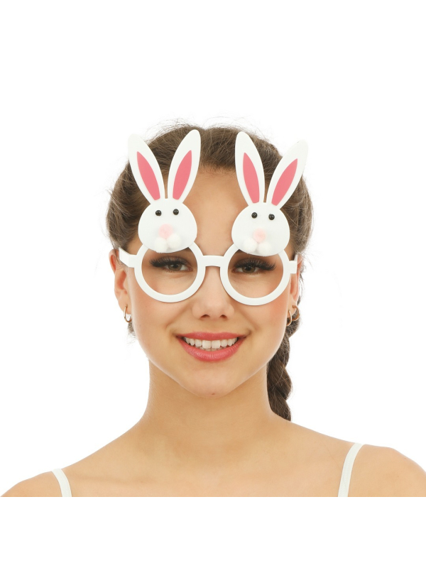 Lunettes Lapin Blanc – Accessoire Festif Pâques & Carnaval