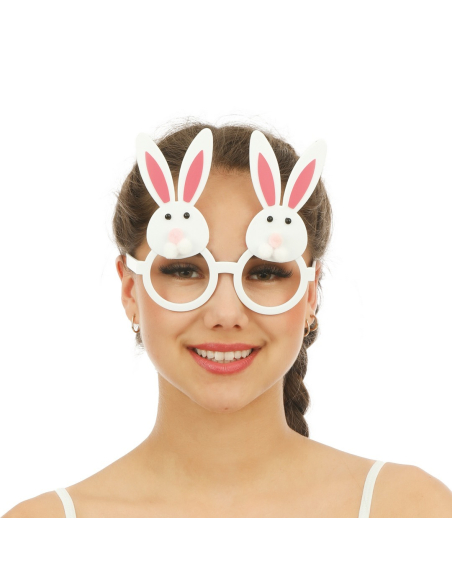Lunettes Lapin Blanc – Accessoire Festif Pâques & Carnaval
