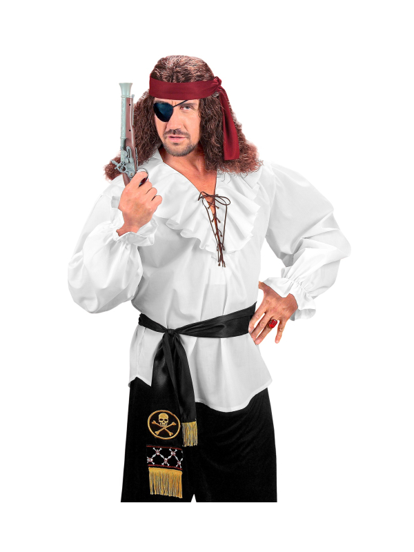 Ceinture de Pirate Noire avec Franges – Accessoire Costume Pirate Adulte