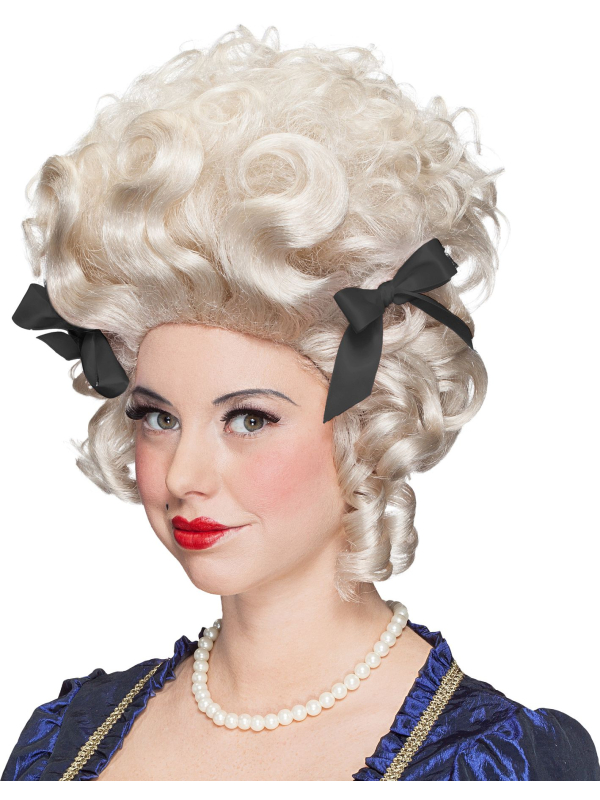 Perruque Baroque Blanche Haute Qualité – Marquise & Dame de la Cour XVIIIe