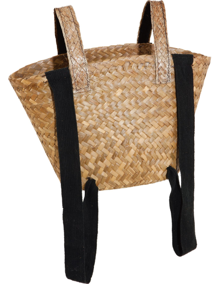 Panier de chasse aux œufs de Pâques à porter sur le dos – Panier naturel avec sangles