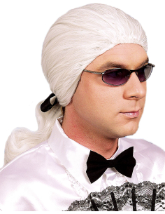 Perruque blanche homme avec tresse – Style créateur de mode iconique