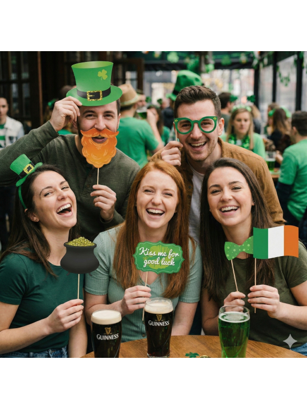 Accessoires photo Saint-Patrick – Lot de 20 pour photobooth