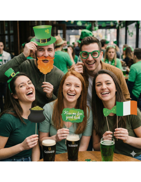 Accessoires photo Saint-Patrick – Lot de 20 pour photobooth
