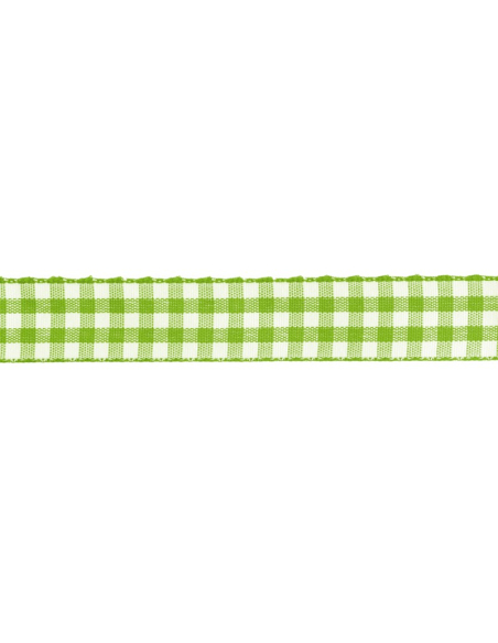 Ruban vichy vert lime 1,5 cm x 2 m – Décoration Pâques & DIY printanier