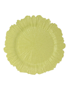 Sous-assiette relief Flora vert nénuphar Ø33 cm – Décoration de table Pâques 2