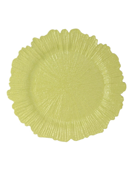 Sous-assiette relief Flora vert nénuphar Ø33 cm – Décoration de table Pâques