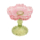Bougeoir sur pied en verre rose et vert Ø12 cm – Décoration de table Pâques
