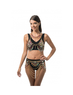 Jupe bikini de festival à diamants rose – Accessoire Carnaval de Rio & danse (taille unique) 2