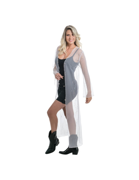 Longue veste blanche festival femme en tulle scintillant – Summer Festival