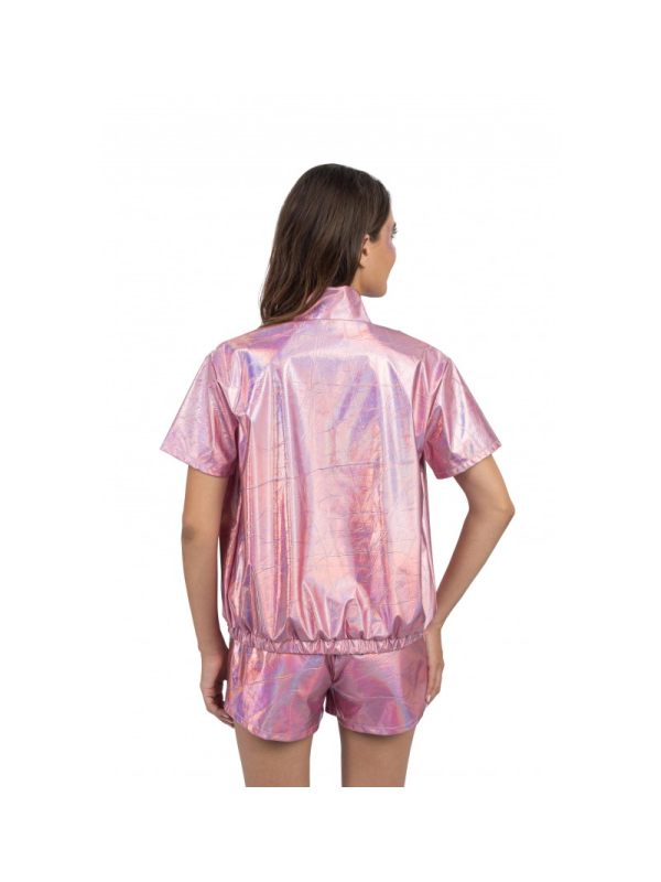 Ensemble veste et short irisé rose femme – 2 pièces festival & lifestyle