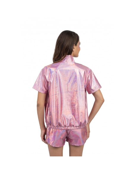 Ensemble veste et short irisé rose femme – 2 pièces festival & lifestyle