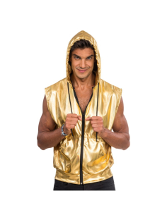 Veste sans manches dorée à capuche – Festival & scène homme 2