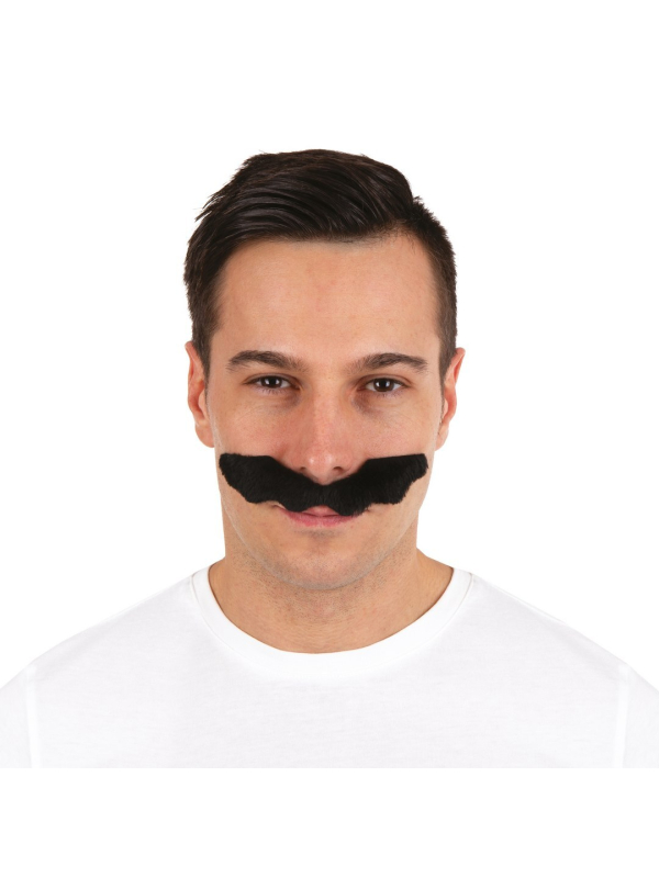 Moustache de plombier noire – Accessoire déguisement adhésif adulte