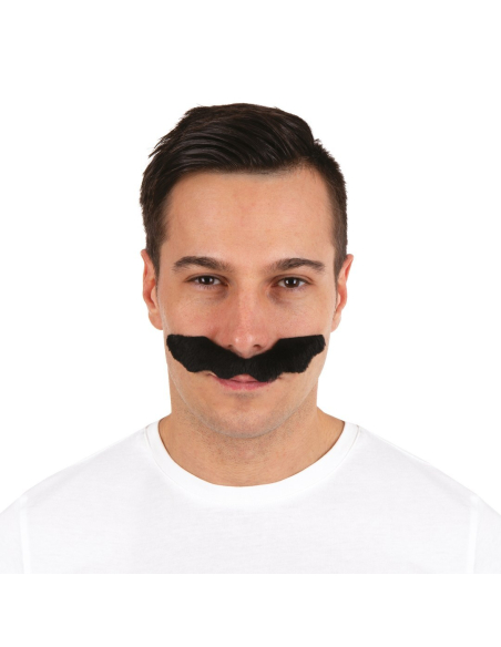 Moustache de plombier noire – Accessoire déguisement adhésif adulte