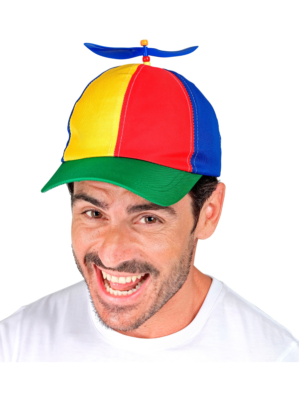 Casquette à hélice multicolore adulte – Taille unique, accessoire déguisement drôle & carnaval
