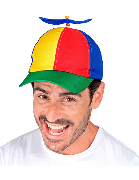 Casquette à hélice multicolore adulte – Taille unique, accessoire déguisement drôle & carnaval