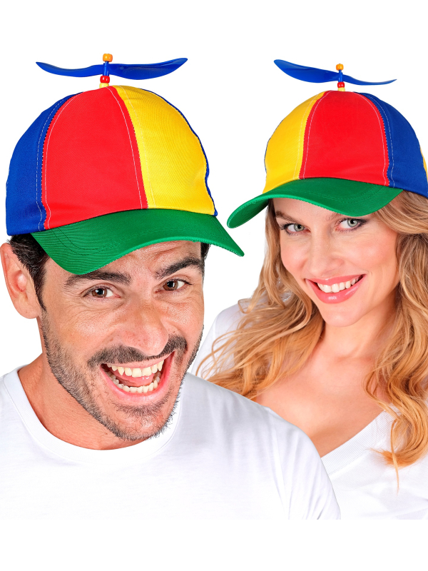 Casquette à hélice multicolore adulte – Taille unique, accessoire déguisement drôle & carnaval