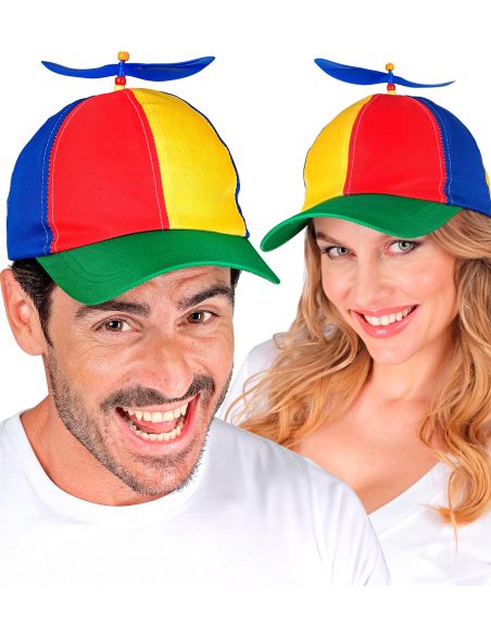 Casquette à hélice multicolore adulte – Taille unique, accessoire déguisement drôle & carnaval