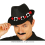 Chapeau gangster noir à motif cartes – Taille unique adulte