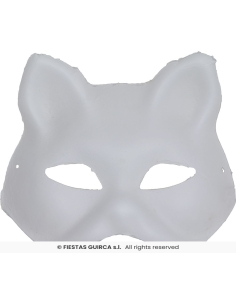 Masque de chat blanc à peindre – Atelier créatif & Carnaval (vendu par 6) 2