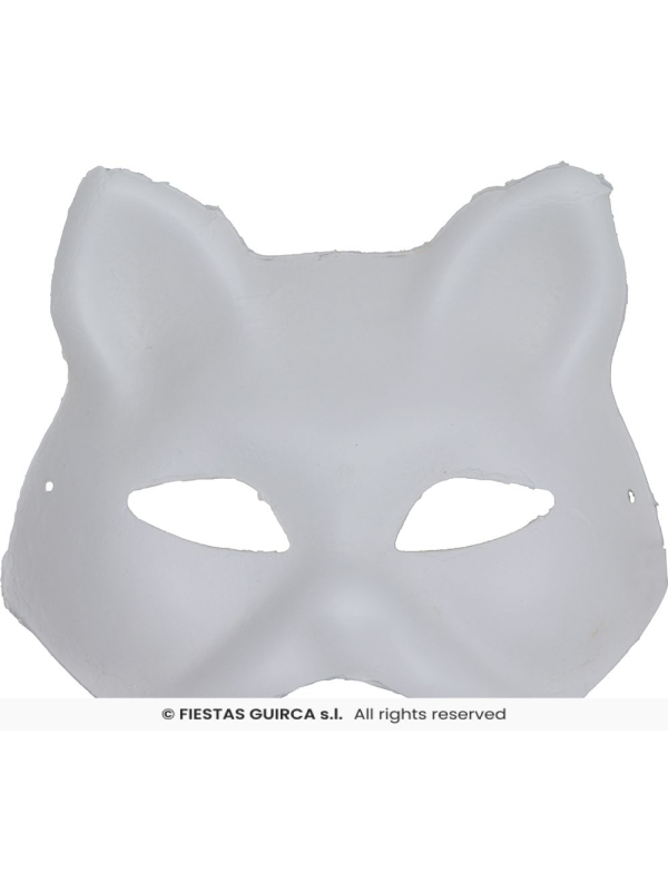 Masque de chat blanc à peindre – Atelier créatif & Carnaval (vendu par 6)