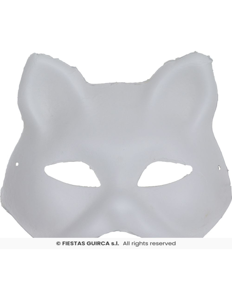Masque de chat blanc à peindre – Atelier créatif & Carnaval (vendu par 6)