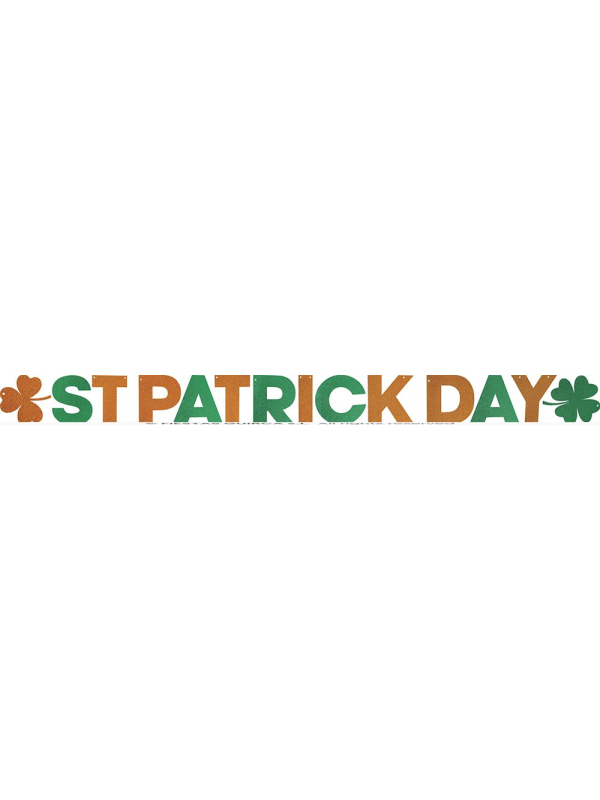 Guirlande Saint-Patrick Day verte et orange 300 cm en papier