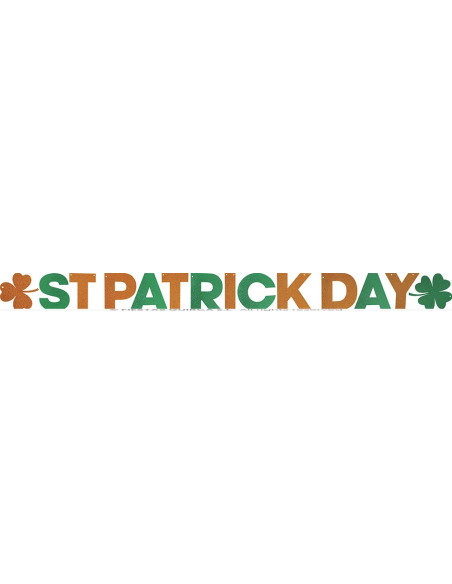 Guirlande Saint-Patrick Day verte et orange 300 cm en papier