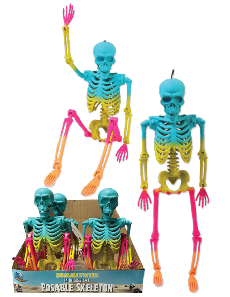 Squelette Summerween Tie-Dye articulé 35,5 cm à suspendre