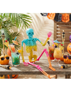 Squelette Summerween Tie-Dye articulé 35,5 cm à suspendre
