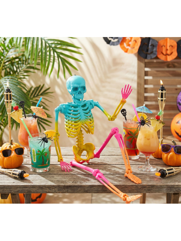 Squelette Summerween Tie-Dye articulé 35,5 cm à suspendre