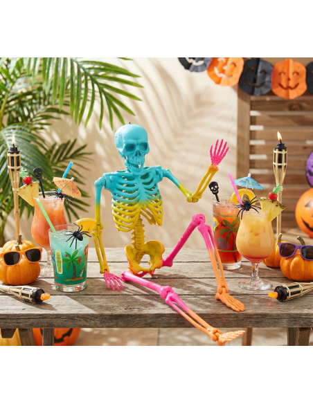 Squelette Summerween Tie-Dye articulé 35,5 cm à suspendre